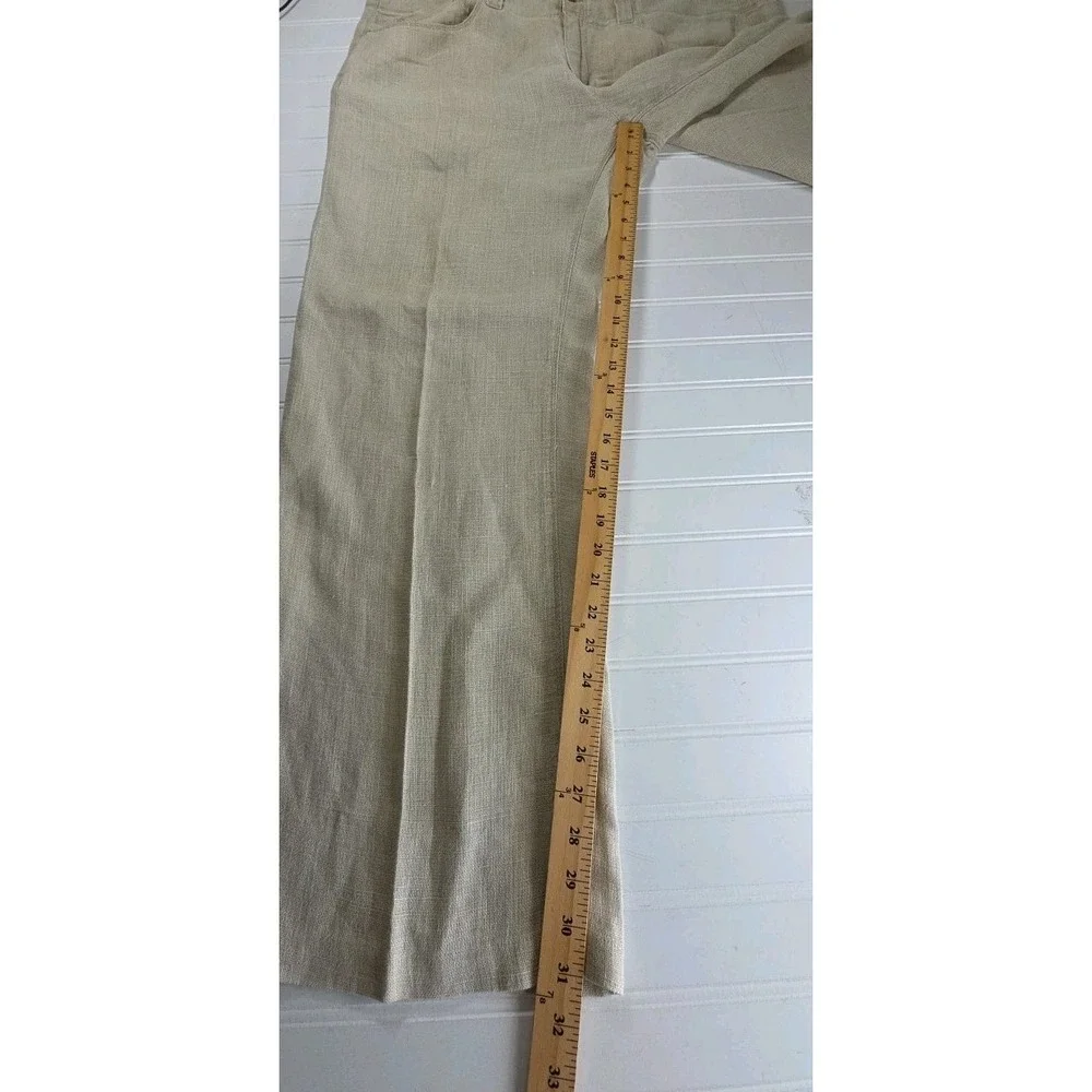 Sixty Men's Linen Chino Pants Size 40 Made in Romania Straight Casual Beige